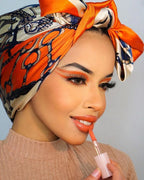 Chain Printed Scarf Women's Casual Scarf 90 90cm Satin Large Kerchief - DanaFashionstore