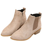 Pointed Suede Elastic Band, Thick Heel Casual Single Shoes For Women - DanaFashionstore