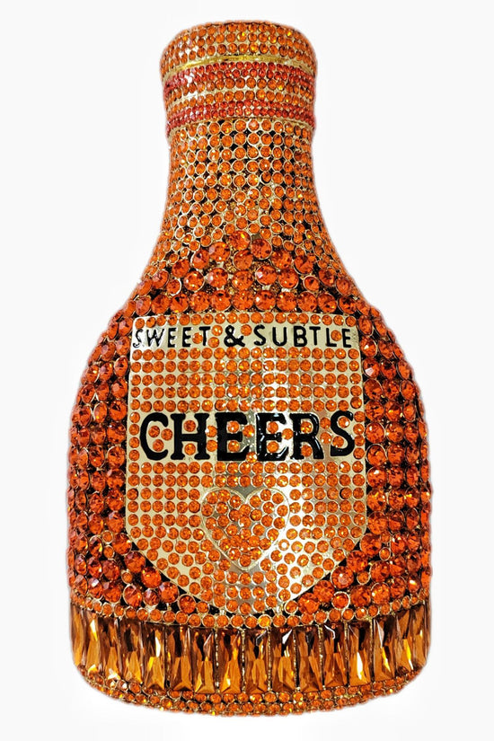 Champagne Bottle Rhinestone Evening Clutch Women's Bag - Dana Fashion