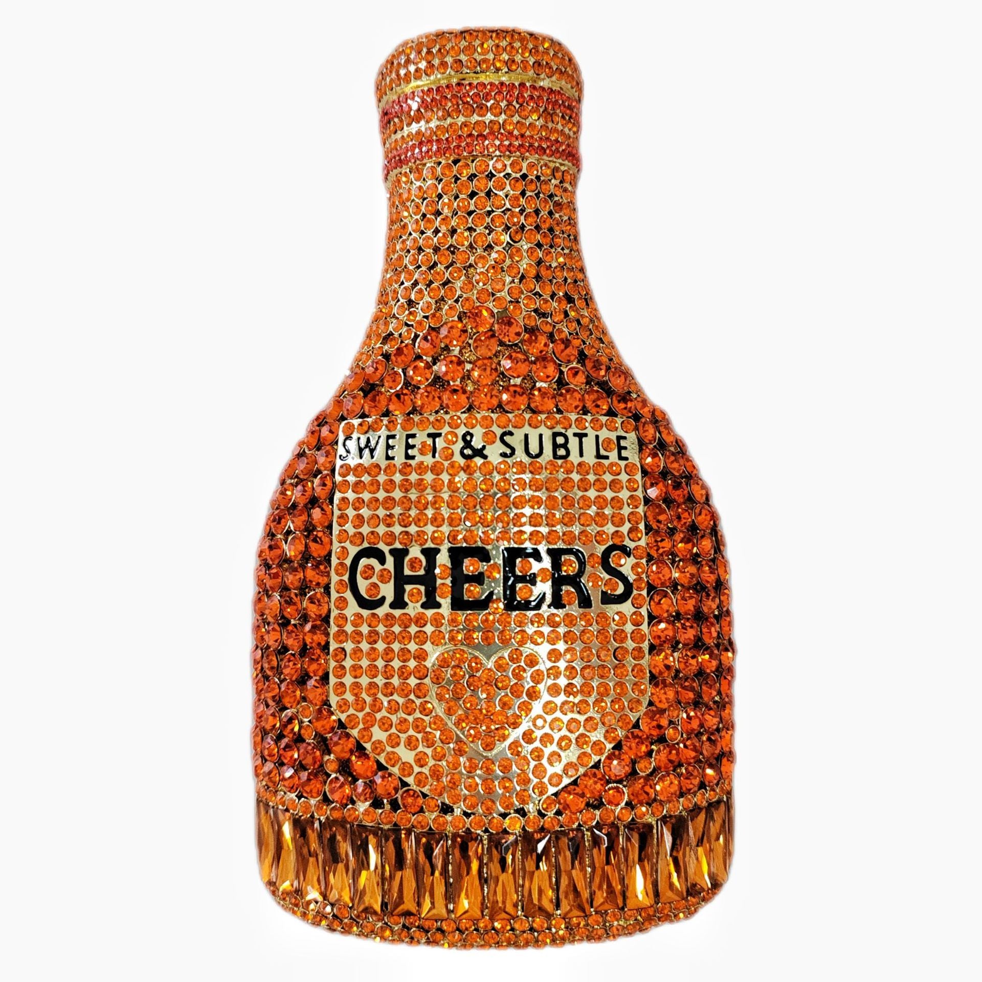 Champagne Bottle Rhinestone Evening Clutch Women's Bag - Dana Fashion