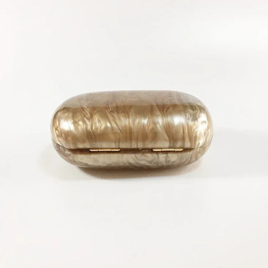 Women's Oval Acrylic Solid Color Pearly Evening Bag - DanaFashionstore