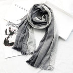 Women's Striped Cotton And Linen Scarf Shawl - DanaFashionstore