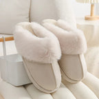 Winter Warm Plush Home Slippers Indoor Fur Slippers Women Soft Lined Cotton Shoes Comfy Non-Slip Bedroom Fuzzy House Shoes Women Couple - DanaFashionstore