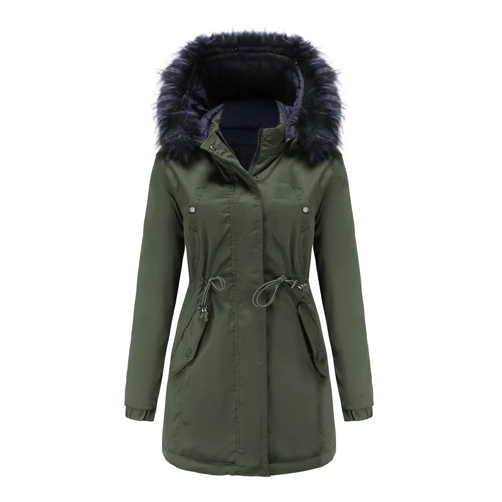 Double-Sided Detachable Fur Collar Quilted Parka 2026 - Versatile Winter Coat - DanaFashionstore