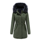 Double-Sided Detachable Fur Collar Quilted Parka 2026 - Versatile Winter Coat - DanaFashionstore