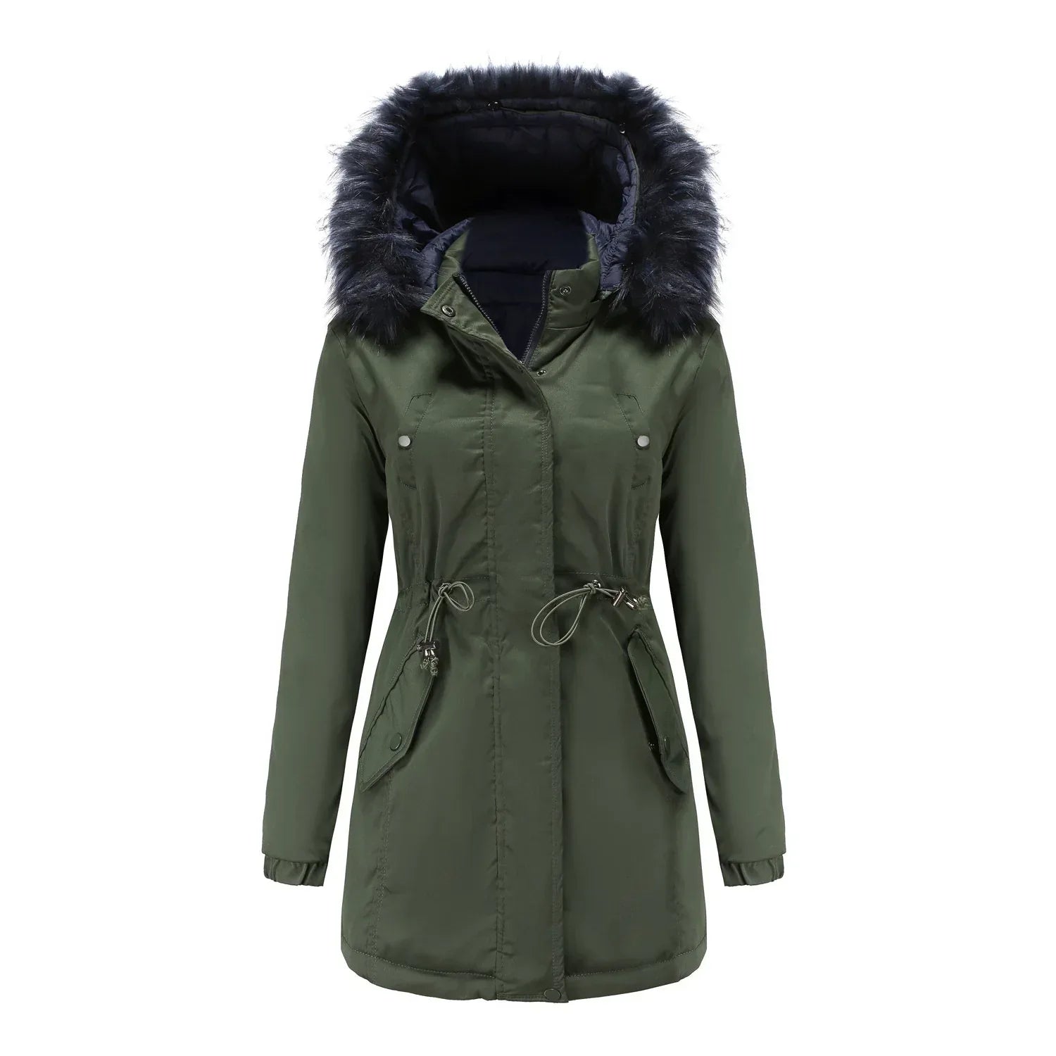 Double-Sided Detachable Fur Collar Quilted Parka 2026 - Versatile Winter Coat - DanaFashionstore