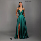 Women's Strap Solid Color V-Neck Dress