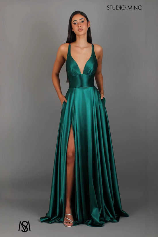 Women's Strap Solid Color V-Neck Dress