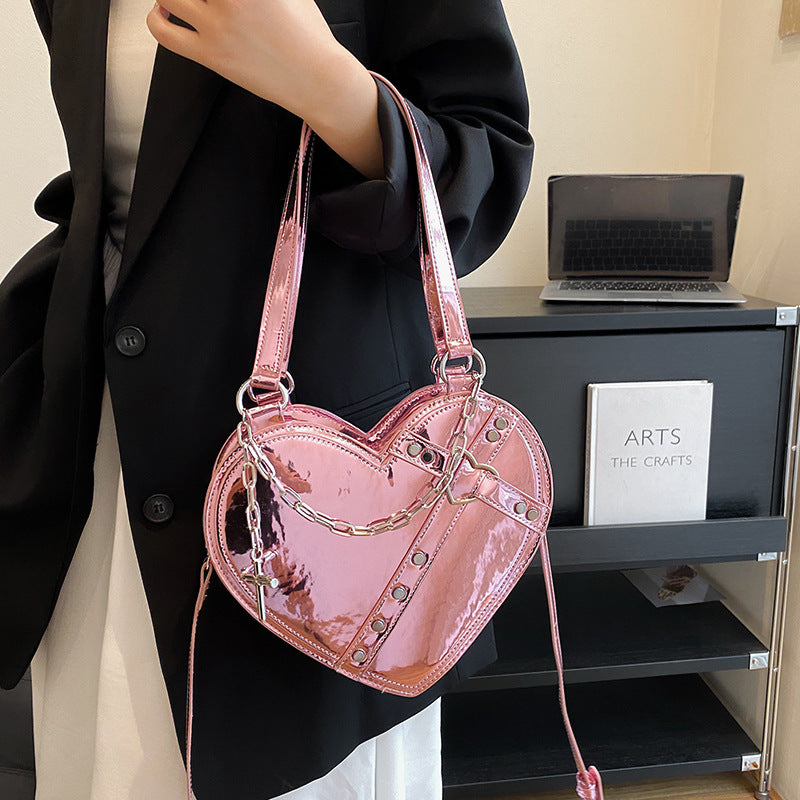 Chain Heart-shaped Bags Large Capacity Love Shoulder Bag For Women Valentine's Day - Dana Fashion