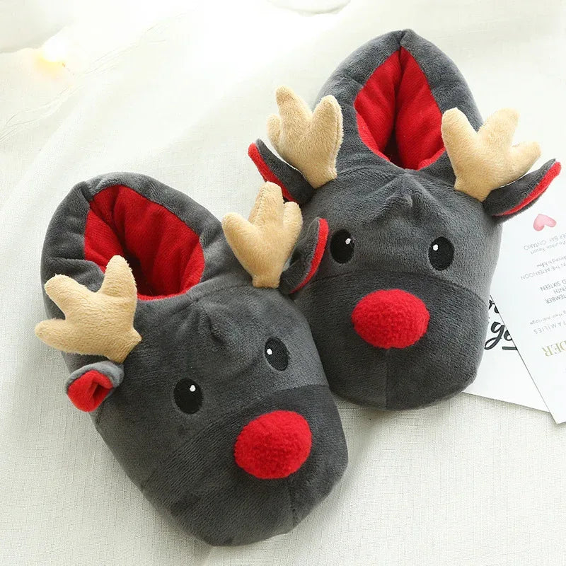 Christmas Shoes Cute Elk Home Slippers - DanaFashionstore