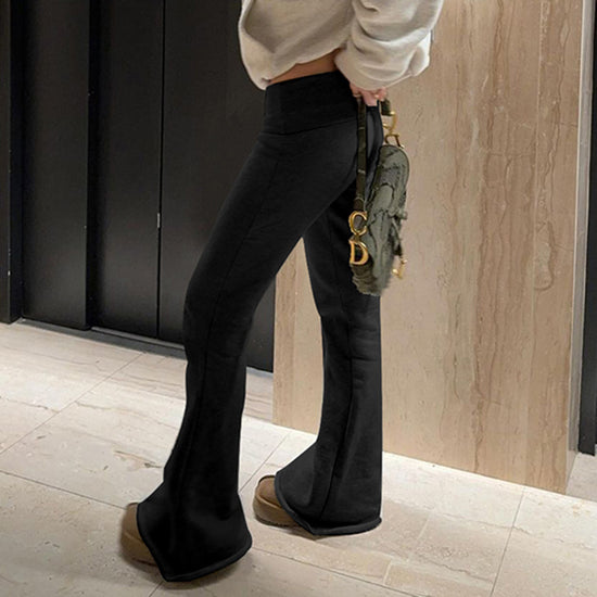 Autumn And Winter Solid Color Thin Velvet Casual Pants Low Waist Women