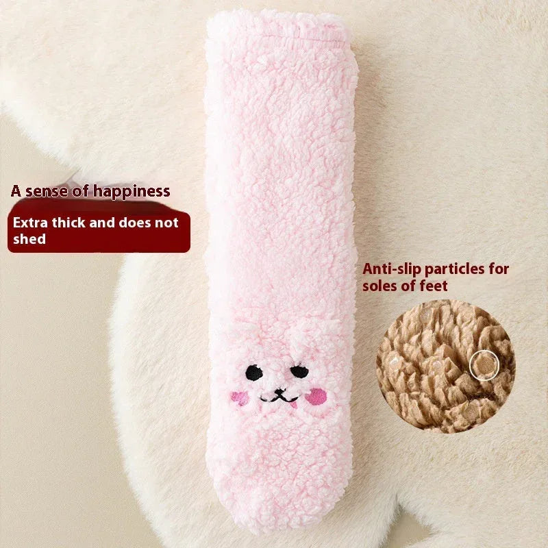 Winter Floor Socks Velvet Thicken Warm Coral Velvet Cute Socks Japanese-style Home Footwear Non-slip Socks New Year Gifts Winter Gadgets - DanaFashionstore