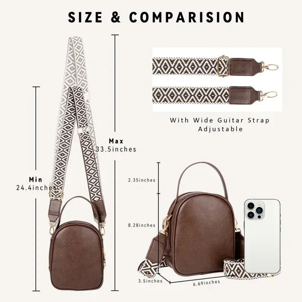 Small Crossbody Bag For Women With Handle And Adjustable Strap, Cell Phone Purse Cross Body With 2 Zipper Pockets-Coffee - DanaFashionstore