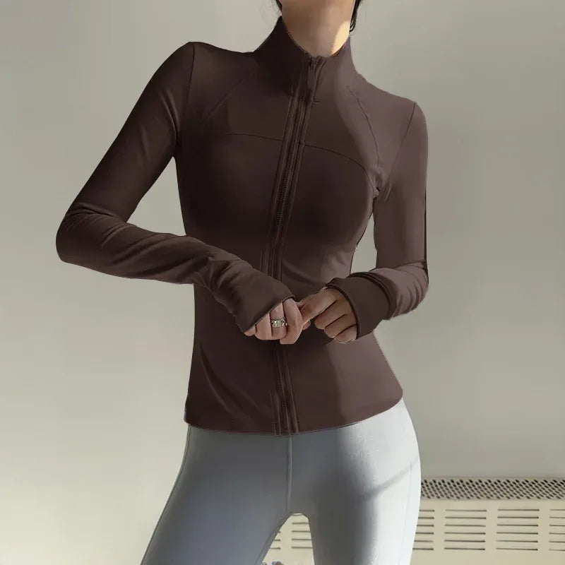 New UV-proof Yoga Clothes Stand-up Collar Slim Fit Coat - DanaFashionstore