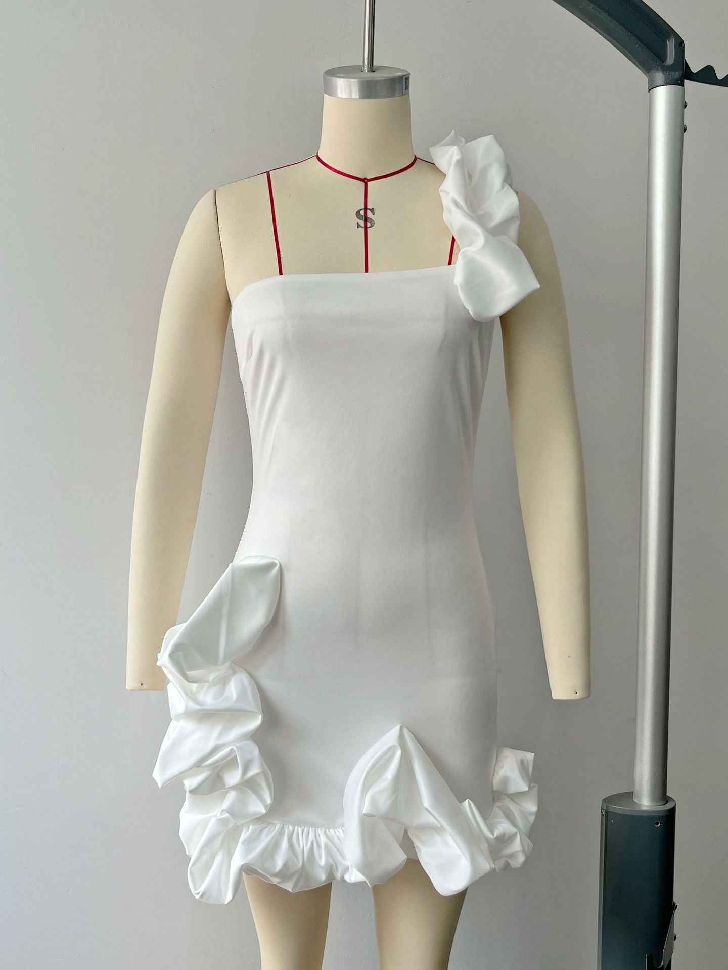 Women's Ruffled Bud Waist Dress