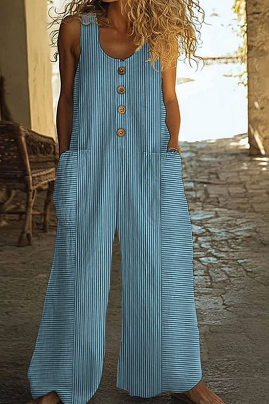 Casual Retro Personalized Printed Jumpsuit