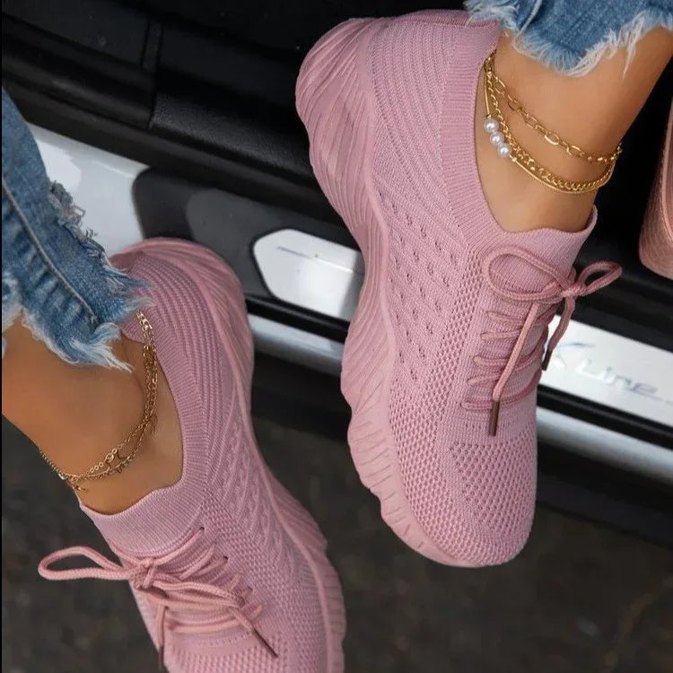 Women's Sneaker Thick Bottom Solid Color Dad Shoes - DanaFashionstore