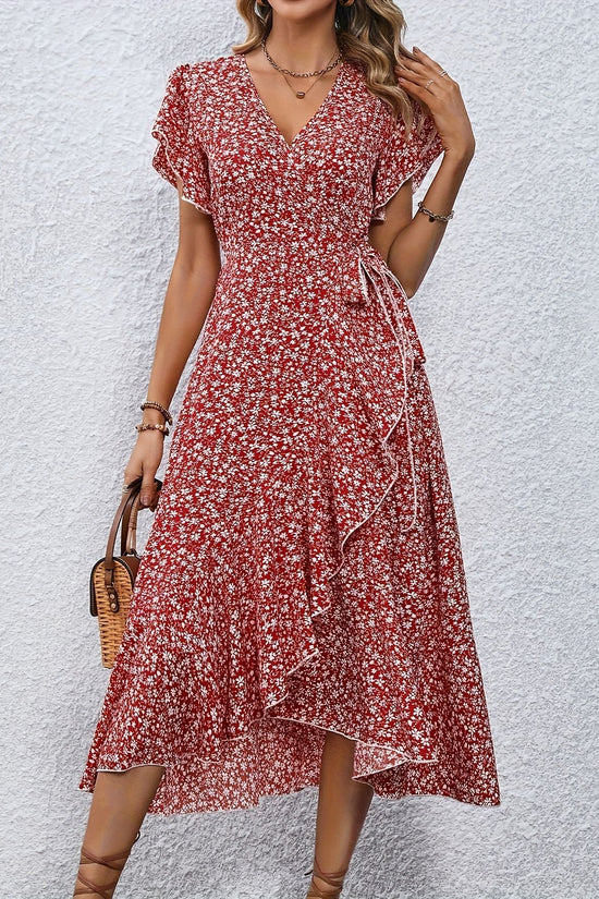 Women's Fashion Floral Short Sleeve Dress