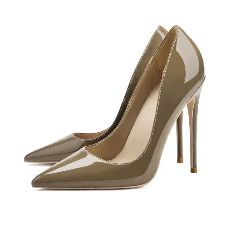 Pointed Toe Stiletto High Heels Size Patent Leather Single Shoes - DanaFashionstore