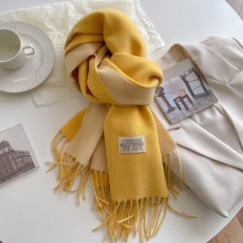 Double-sided Artificial Cashmere Scarf Women's Winter Warm Couple - DanaFashionstore