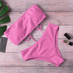 Ladies Bikini One Piece Solid Color - DanaFashionstore