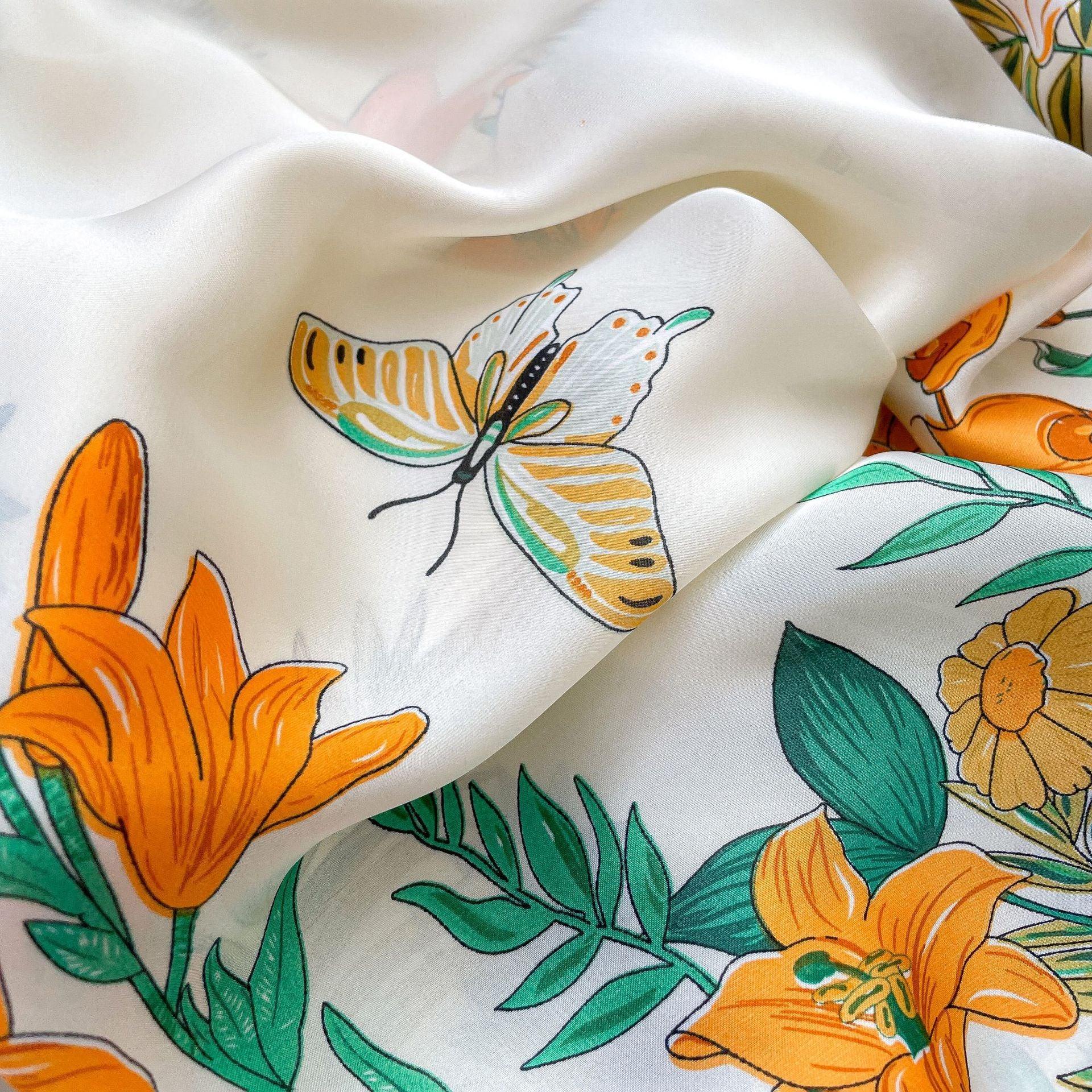 Silk Scarf Artificial Silk Sunscreen Scarf For Women Pullover Shawl - DanaFashionstore
