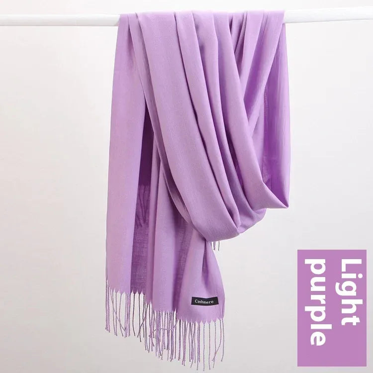 Pure Color Warm Keeping Scarf All-match Cashmere Shawl - DanaFashionstore