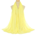 Pleated Viscose Yarn Monochrome Scarf Natural Wrinkled Cotton And Linen Burrs - DanaFashionstore