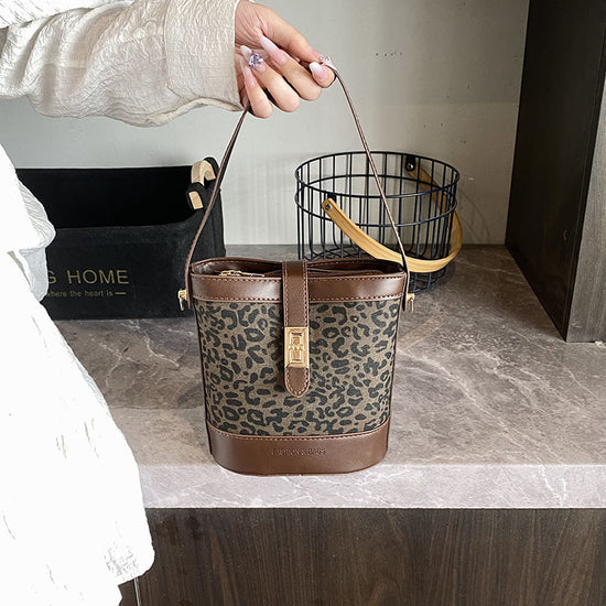 Suede Portable Bucket Bag Retro Crossbody - Dana Fashion
