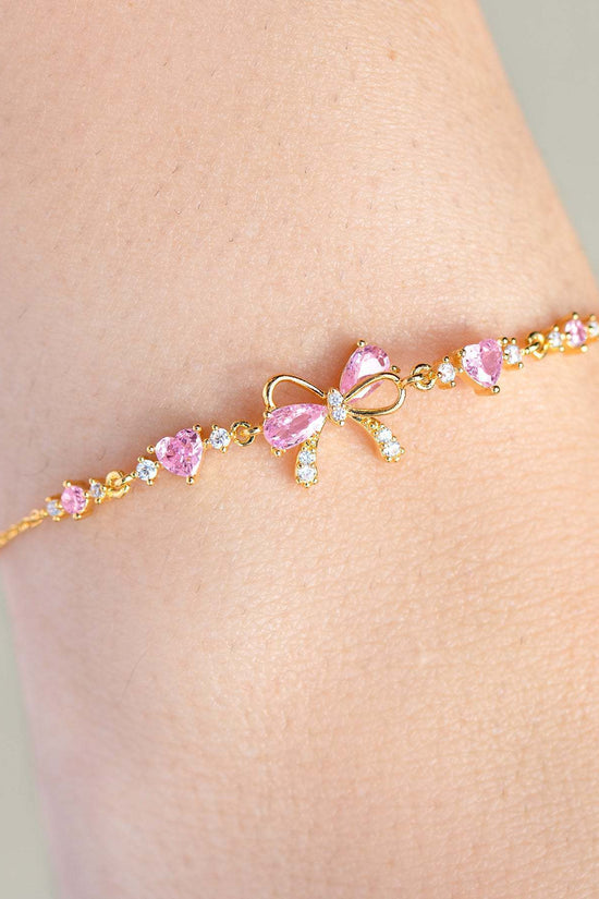 Sweet Bow Heart Rhinestone Bracelet Y2K Ins Fashion Chain Bracelet Valentine's Day