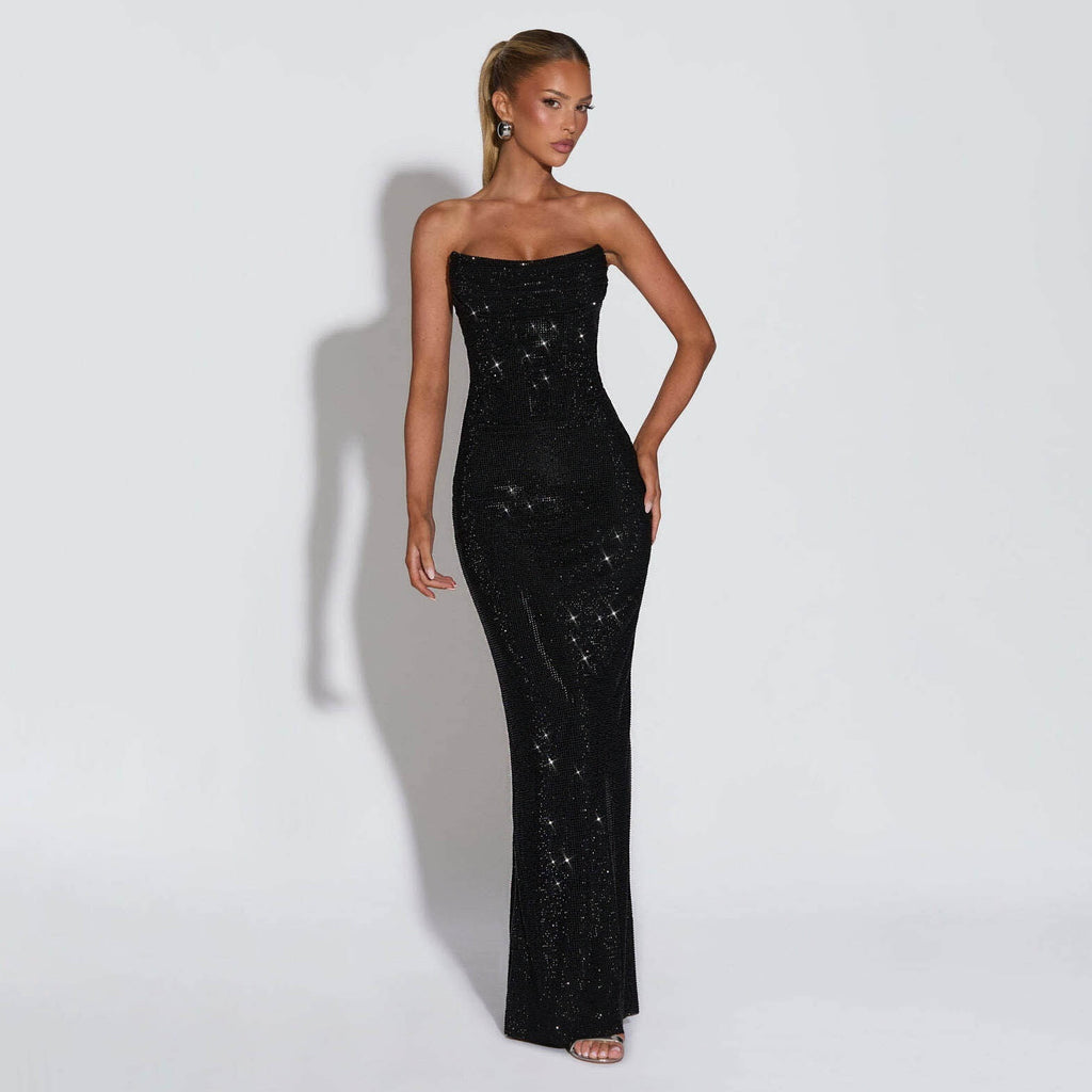 Slim-fit Sleeveless Sequin Maxi Evening Gown