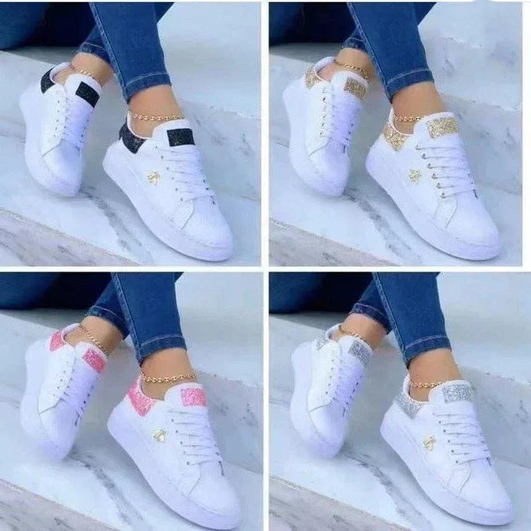 Platform Sneakers Lace-up White Low-top Casual Shoes - DanaFashionstore