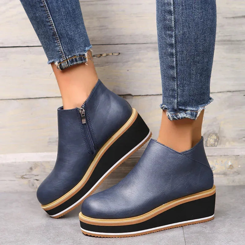 Ankle Boots Women Chunky Block Heel Shoes - DanaFashionstore
