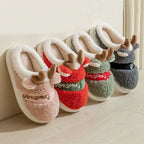 Christmas Shoes Winter Home Slippers Elk Soft Cozy Bedroom Slipper Slip On House Shoes - DanaFashionstore
