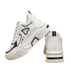 Women's Spring Casual Sports Low-top Platform Height Increasing Skinny White Shoes - DanaFashionstore