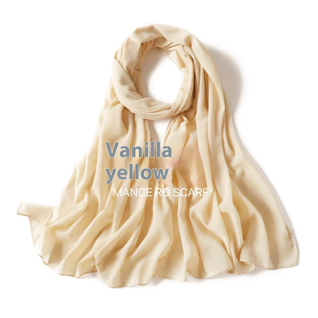 Pure Color Pearl Chiffon Scarf Headcloth Veil Chiffon Scarf - DanaFashionstore