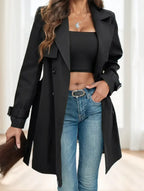 Elegant Belted Trench Coat For Women - DanaFashionstore