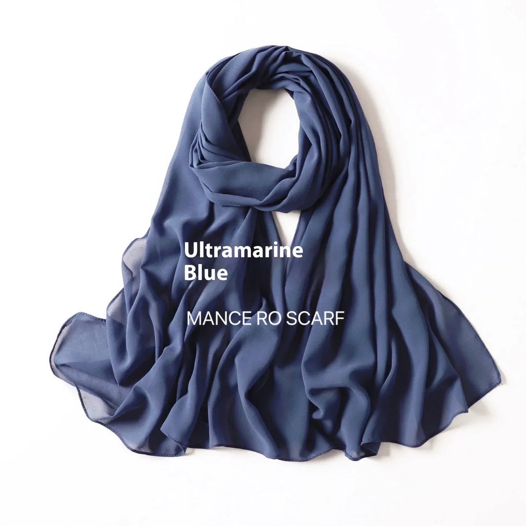 Pure Color Pearl Chiffon Scarf Headcloth Veil Chiffon Scarf - DanaFashionstore