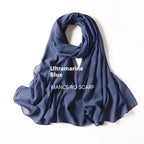 Pure Color Pearl Chiffon Scarf Headcloth Veil Chiffon Scarf - DanaFashionstore