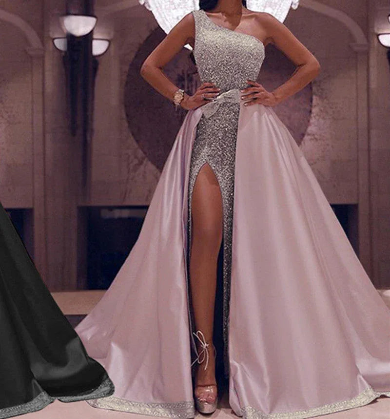 New One-Shoulder Mopping Evening Dress - DanaFashionstore