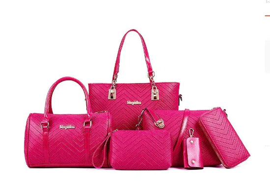 Fashionable And Trendy Embossed Six Piece Set Mother Bag - DanaFashionstore