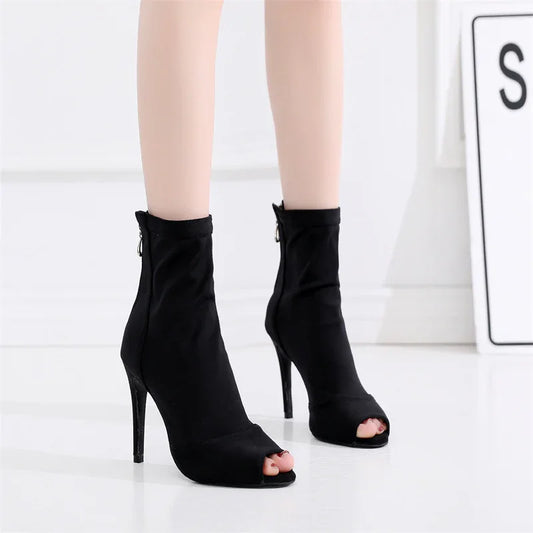 Black Elastic Latin Dance Shoes - DanaFashionstore