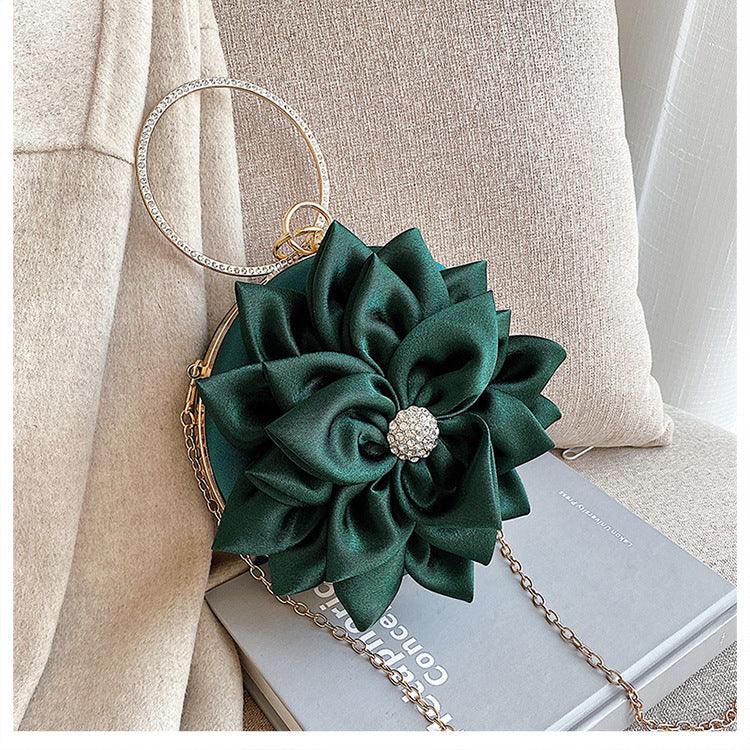 Evening Bag Flower Bag Wristlet Diamond Shoulder Messenger Bag - DanaFashionstore