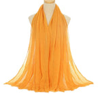Pleated Viscose Yarn Monochrome Scarf Natural Wrinkled Cotton And Linen Burrs - DanaFashionstore
