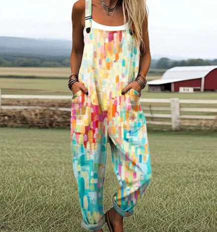 Fashion Women's Summer 3D Printing Casual Suspenders