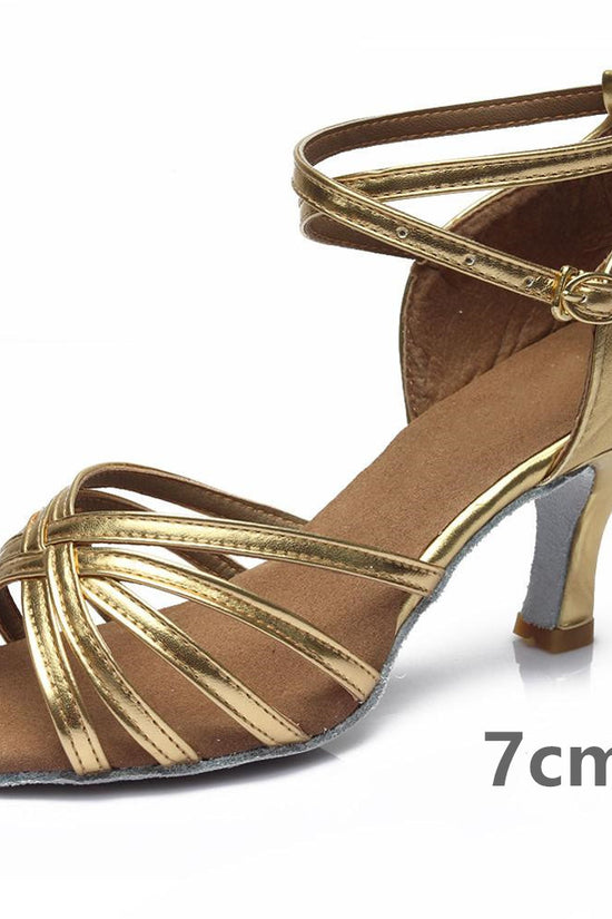 Indoor satin Latin dance shoes