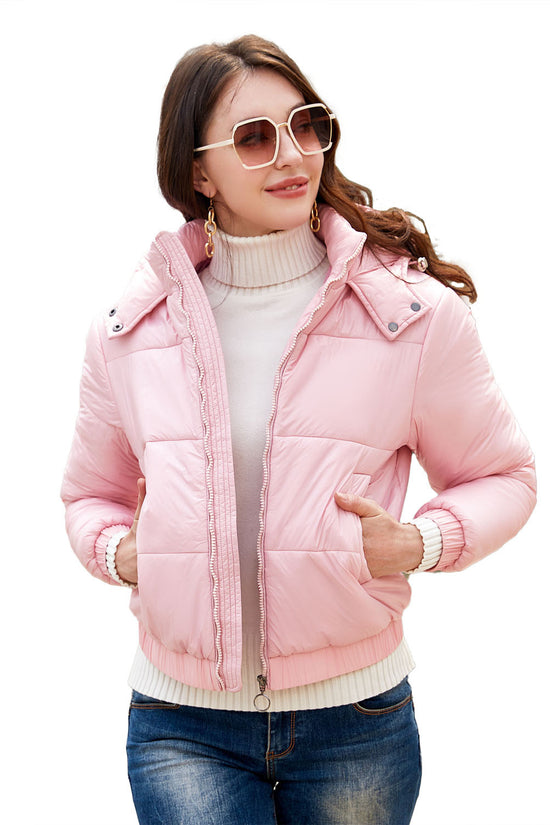 New Fall Winter Hooded Film Splash Proof Jacket Long-sleeved Cotton-padded Coat