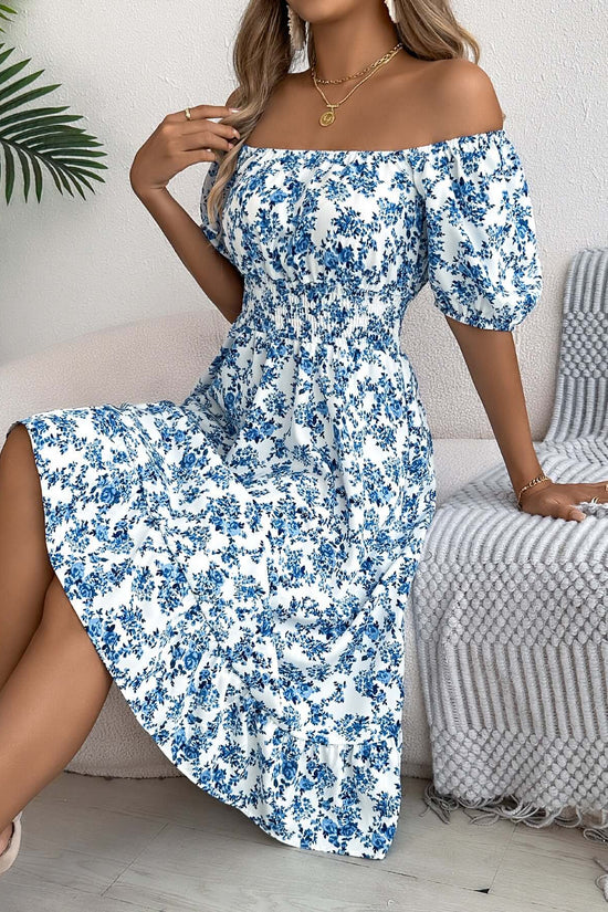 Floral Print Square Collar Dress Summer Fashion Ruffles Dresses Women's Clothing $49.99 Dana Fashion Color: Blue Size: L Women's clothing Overview: Unique design, stylish and beautiful. Good material, comfortable wear. A variety of colors, any choice. Pro