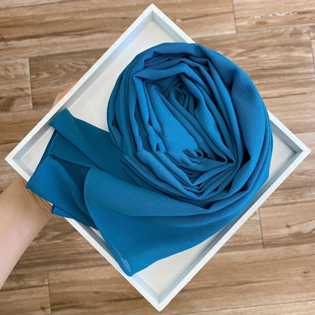Women's Hijab Solid Pearl Chiffon Scarf - DanaFashionstore