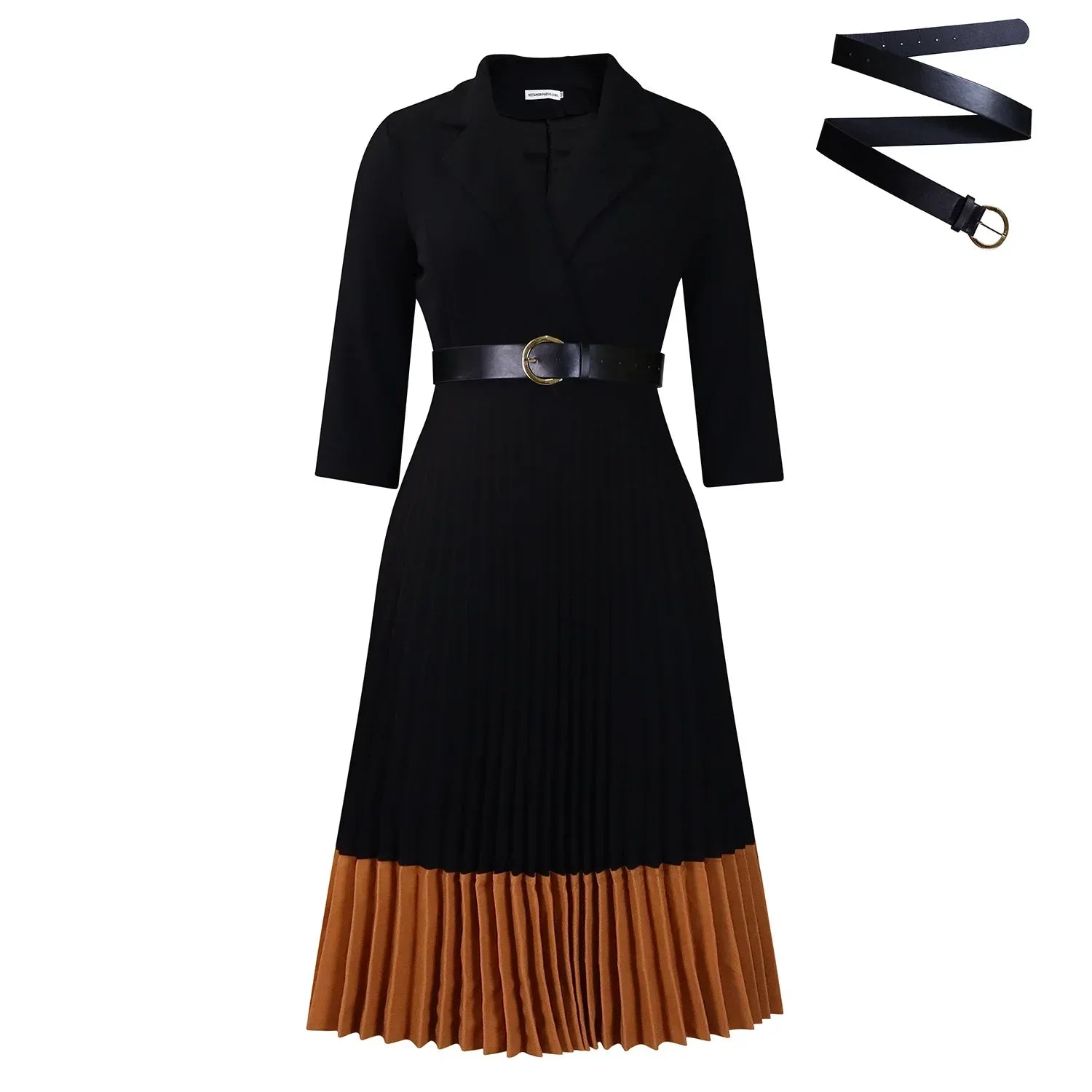 Suit Collar Fashion Elegant Pleated African Dress - DanaFashionstore